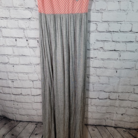 Sun & Moon Gray/Peach Knit Maxi Sundress Size‎ Small - Picture 4 of 8